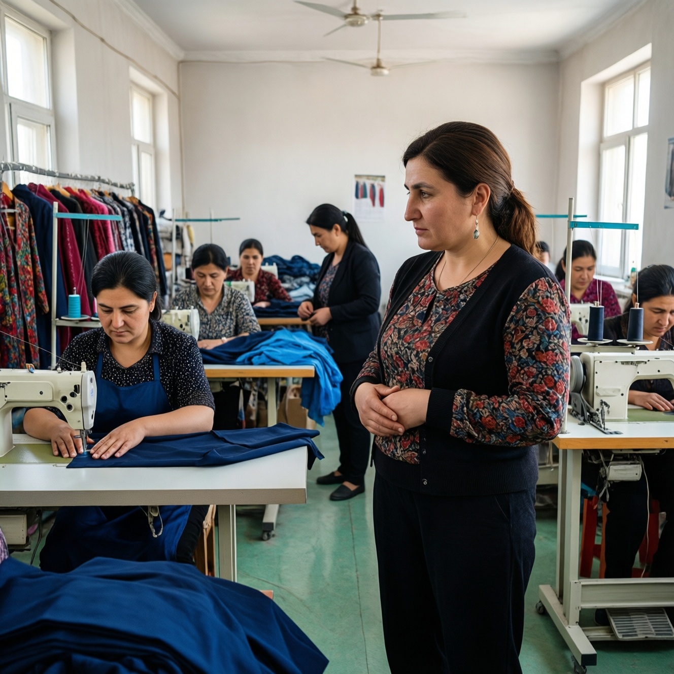 Лейла Алиева ознакомилась с работой социального швейного предприятия в Шамахы Лейла Алиева ознакомилась с работой социального швейного предприятия в Шамахы